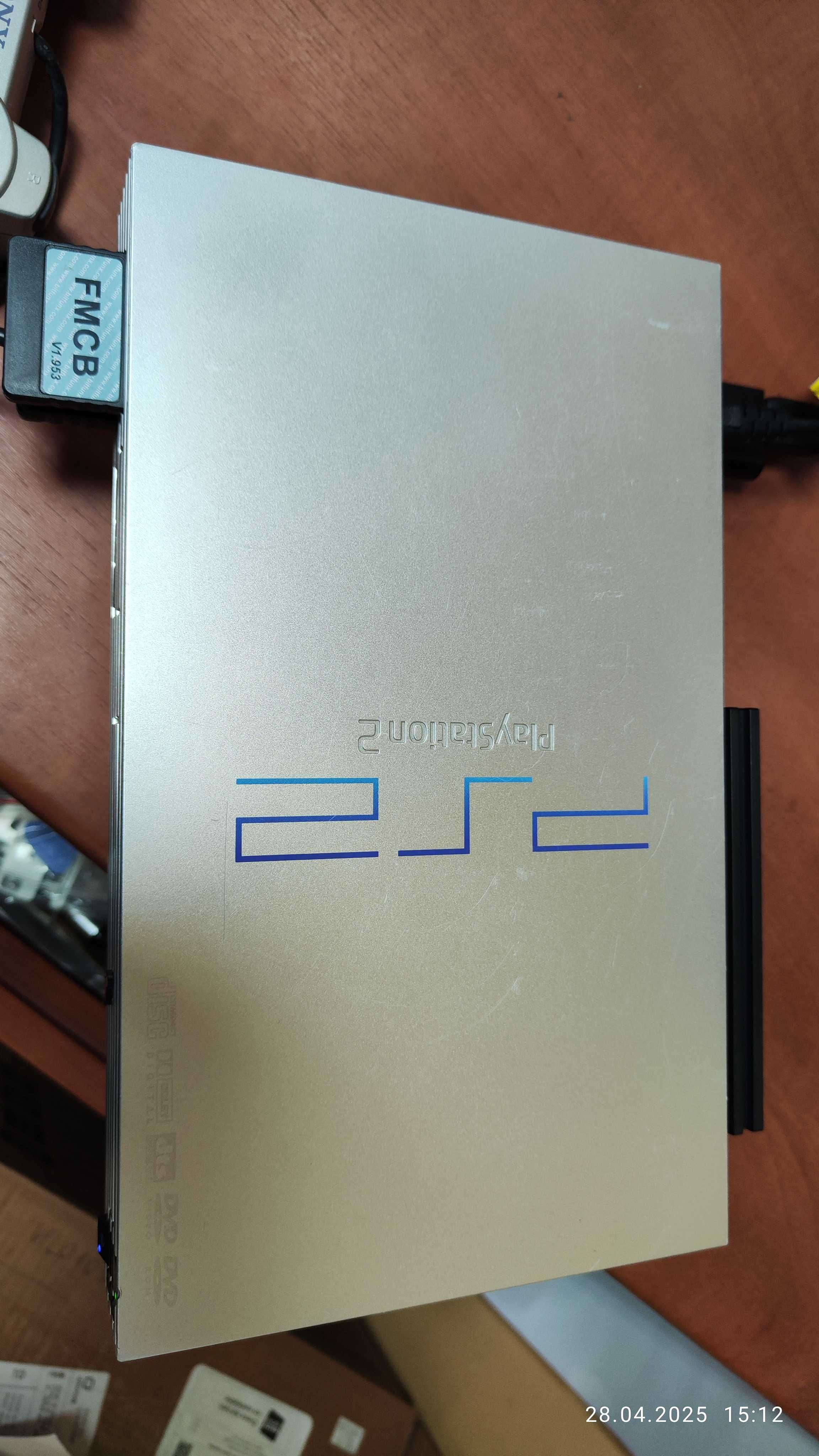 Konsola PS2 fat srebrna HDD 500GB adapter hdmi  + pad +FMCB PLOMBA