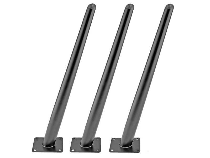 Drenky 3 Nogi Meblowe Stożkowe 72 cm, Metalowe, Czarny