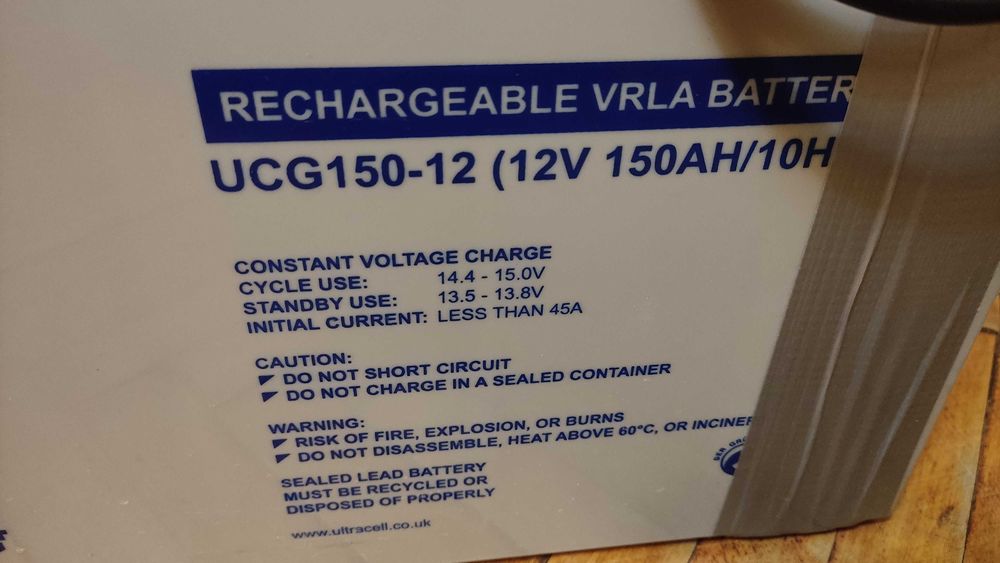 Гелевый аккумулятор 12 Вольт 150 А*ч Ultracell Gel UCG 150-12 150 Ah
