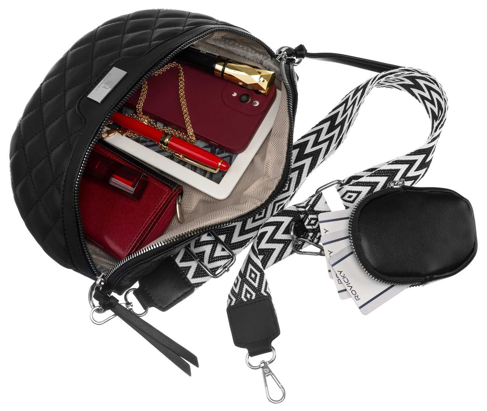 Nerka na ramię saszetka torebka damska pojemna crossbody czarna