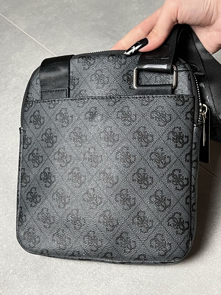 Сумка GUESS VEZZOLO SMART чорна якісна брендова чоловіча барсетка