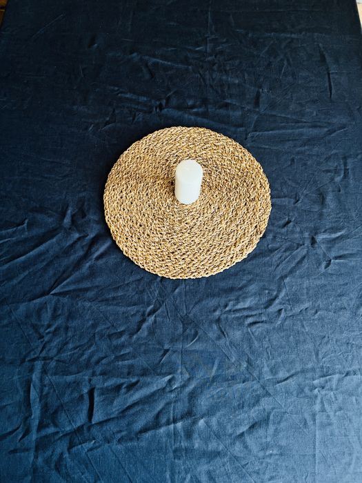 Lniany obrus 145x300 cm 100% len ciemny granatowy