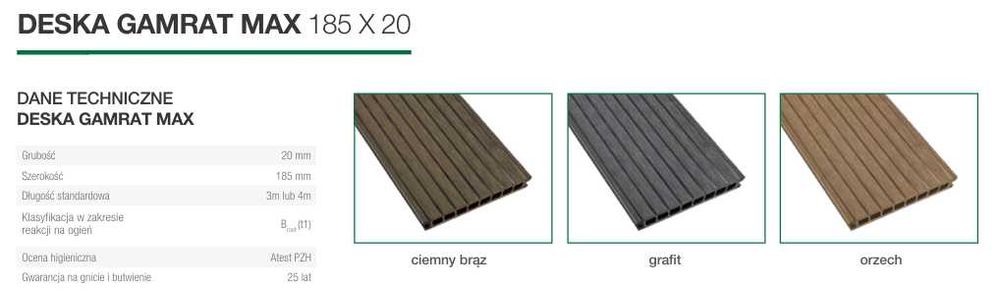 Deska tarasowa kompozytowa  GAMRAT - Skład Fabryczny - ,,od ręki''