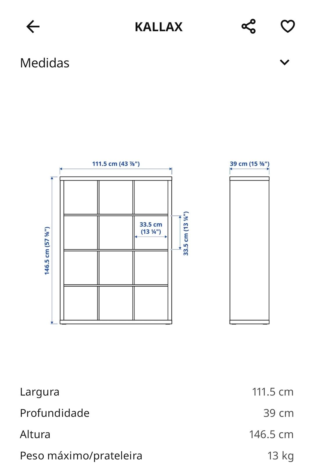 Estante "KALLAX" IKEA c/acessórios