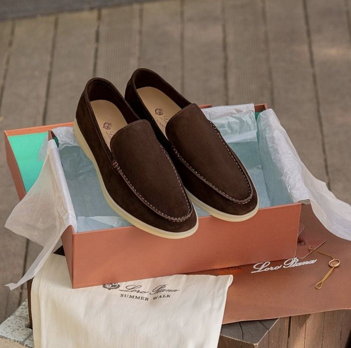 р36-45 Лофери Loro Piana Loafers Grey Blue Brown Beige