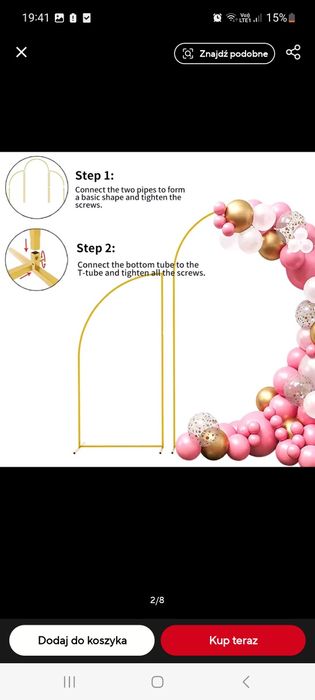 Do sprzedania scianka balonowa, na kwity