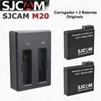 Carregador Duplo USB + 2 Baterias SJCAM M20 - Original - Portes Gratis