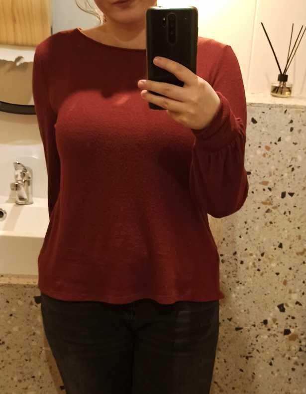 Sweter bluzka elegancka bordowa r. S Mango