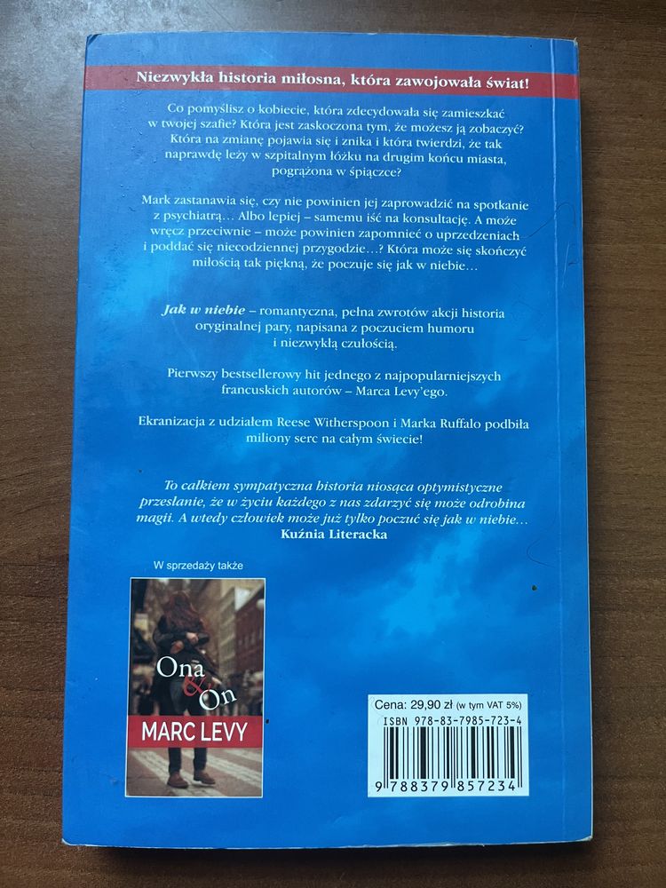 Książka „Jak w niebie” Marc Levy