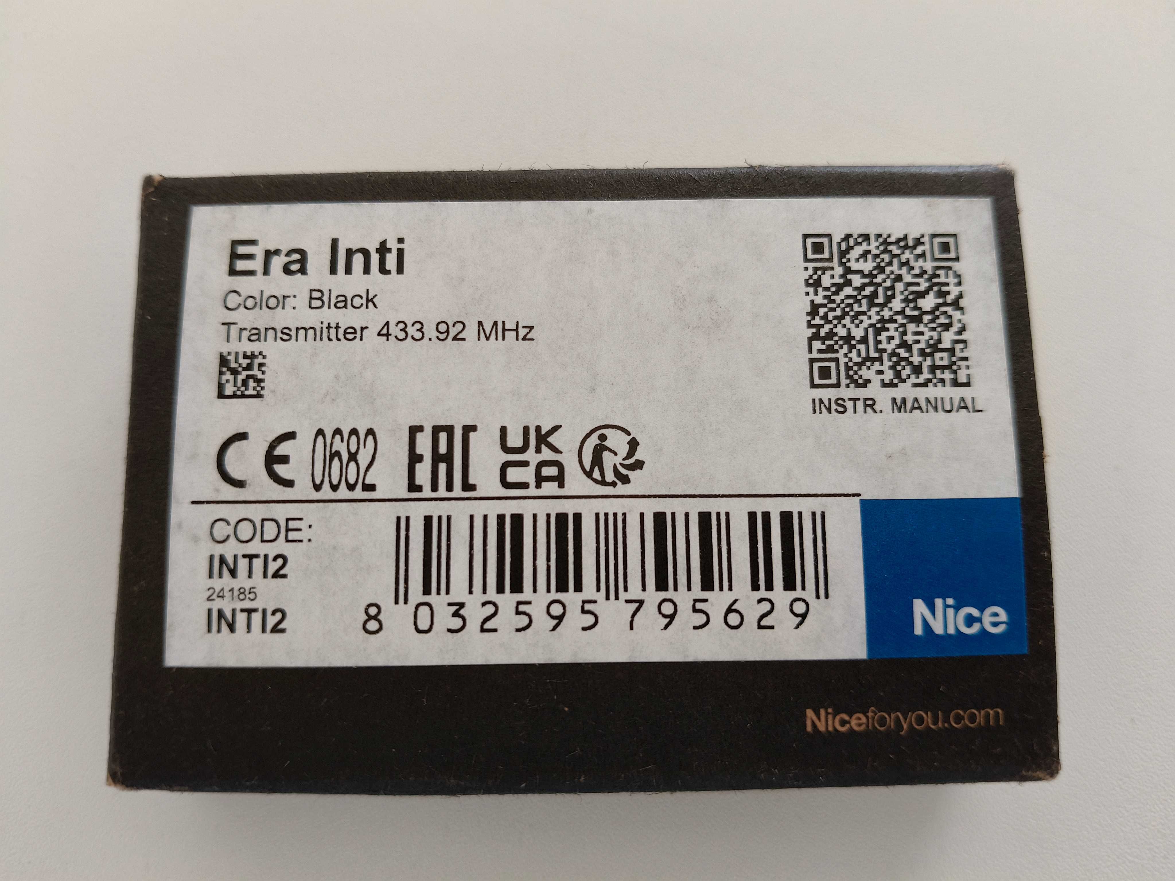 Pilot do bramy NICE Era Inti (INTI2G) 433,92 MHz