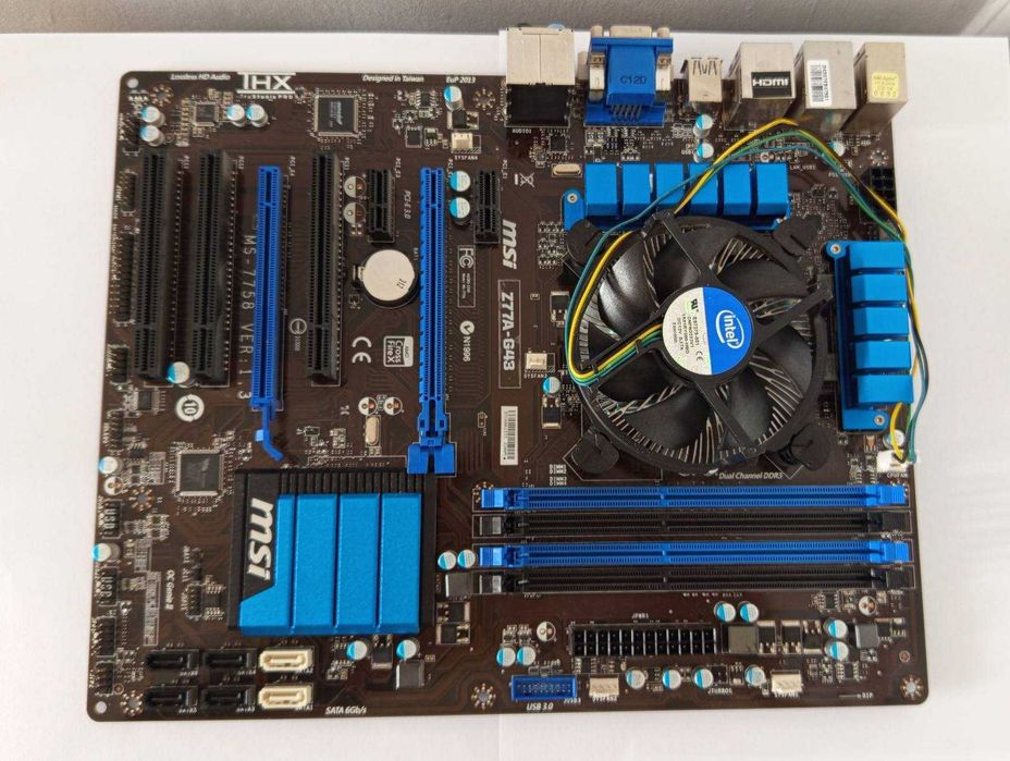 Материнська плата MSI Z77A-G43 + проц i5 g3470 кулер Intel