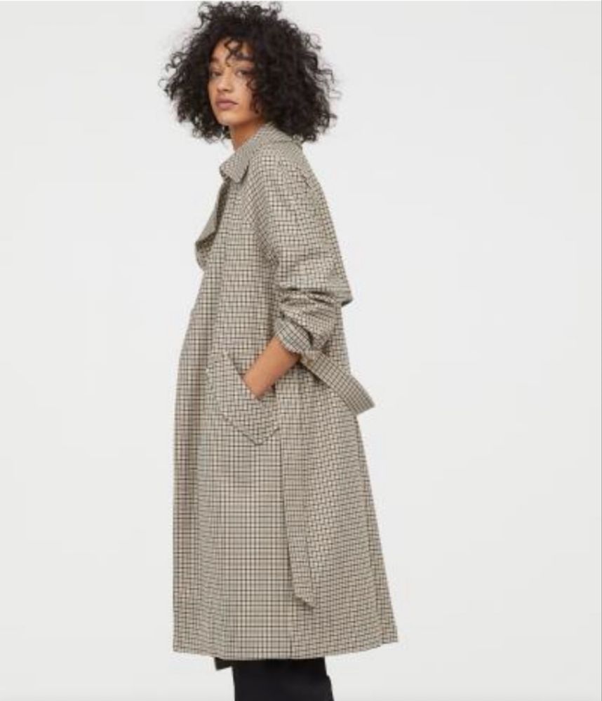 Trencz , płaszcz H&M w kratkę rozm. XS