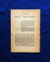 QUEM É TEÓFILO BRAGA? Brochura comemorativa - 1927