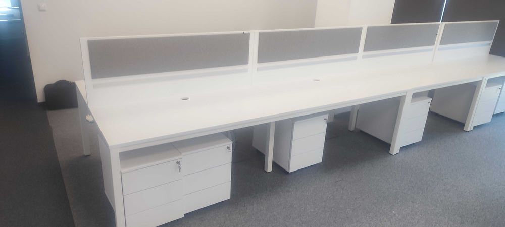 OKAZJA Likwidacja biura, Biurko 8-osobowe BALMA G4+ŚCIANKI POPRZECZNE