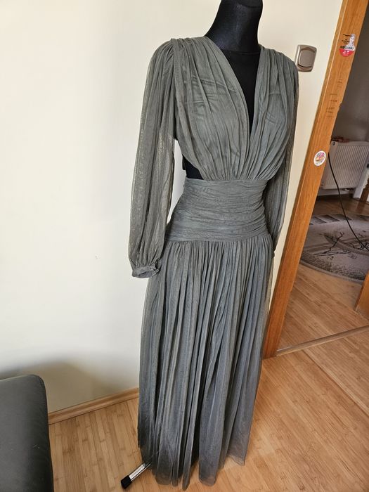 Długa tiulowa sukienka maxi Lace&Beads