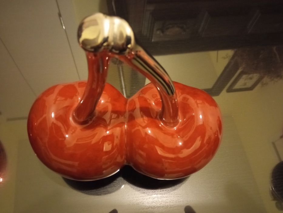 Cerejas decorativas cerâmica
