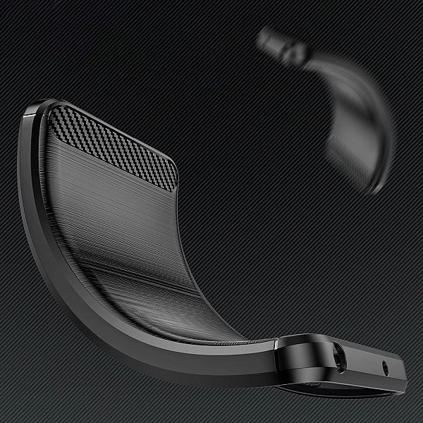 Etui Carbon Case elastyczne silikonowe na Xiaomi Poco F7 Pro - czarne