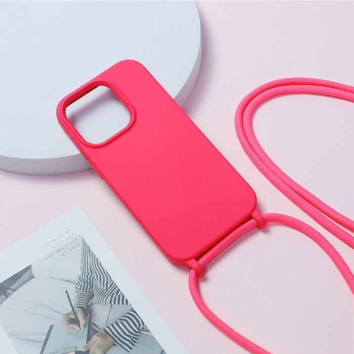 Strap Silicone Case Do Iphone 14 Pro Wzór 1 Różowy