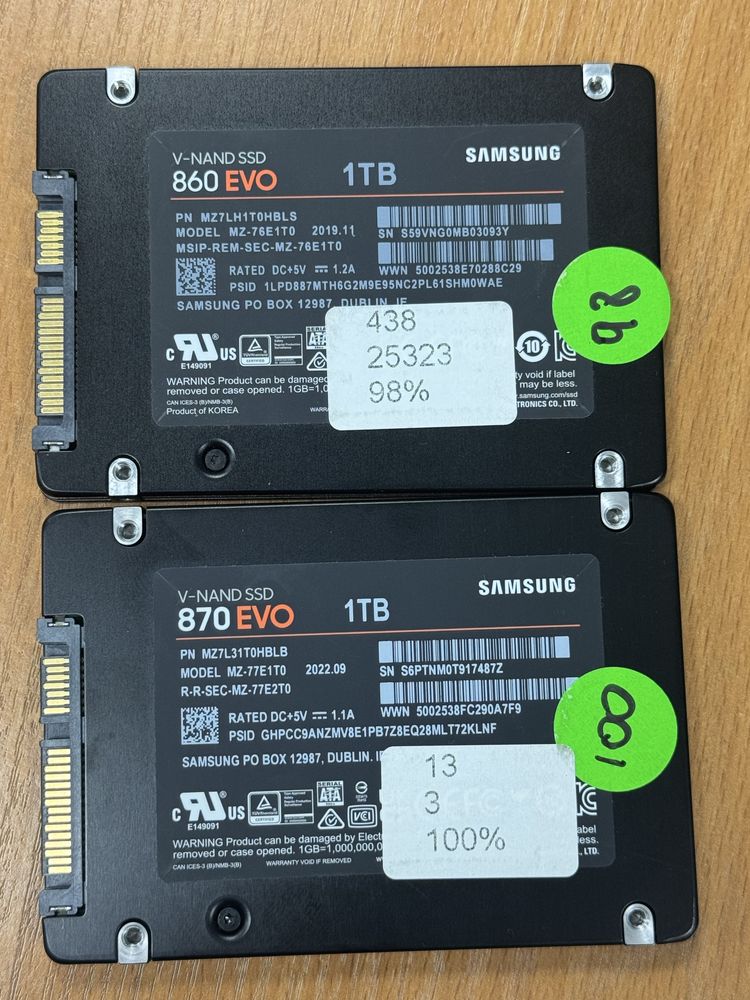 SSD 2.5 SATA Samsung EVO Pro 840 850; PM871 -  256 Gb - 500 Gb - 1 Tb