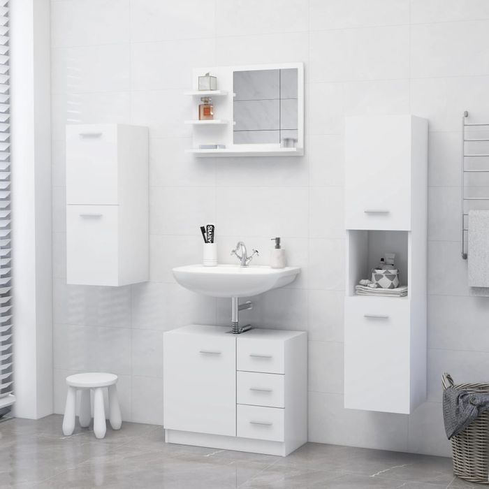 vidaXL Lustro łazienkowe, białe 60x10,5x45 cm, materiał drewnopochodny