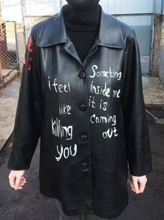 Кастомний кожаный плащ рок металл, canibal corpse