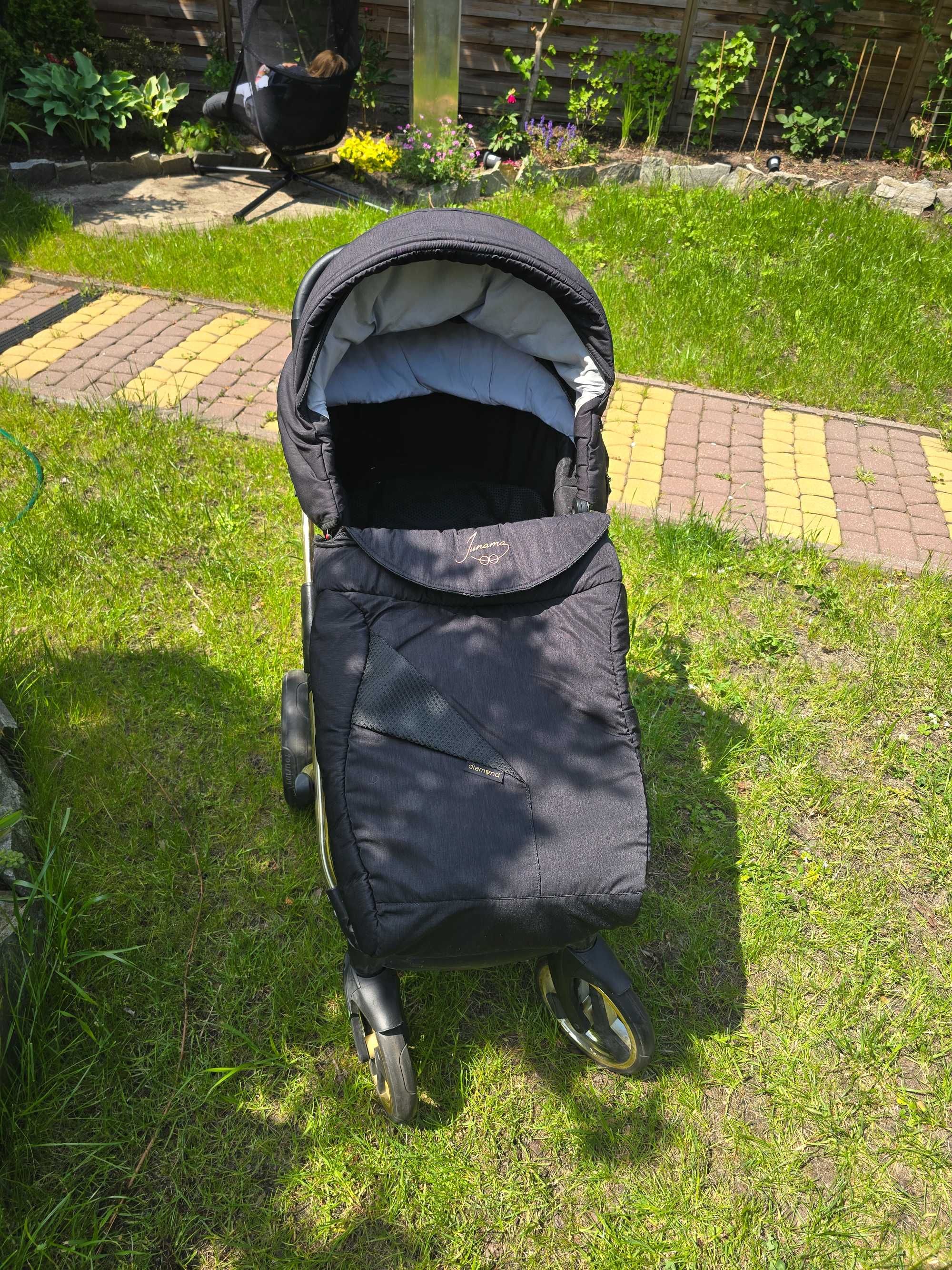 JUNAMA Diamond S LINE CZARNY Wózek 2w1