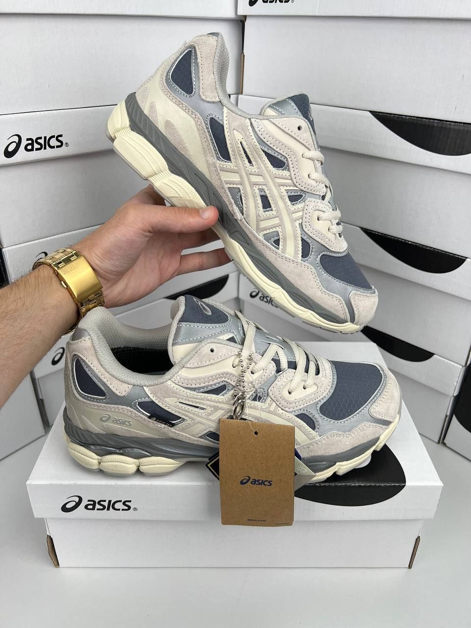 GORE-TEX Кроссовки мужские асиксы (41-45) красовки бежевые на гортексе