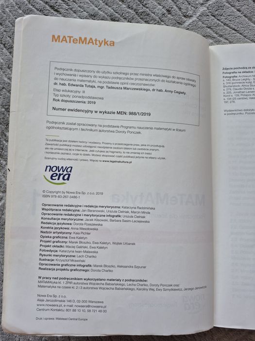 Matematyka 1 poziom podstawowy i rozszerzony. Nowa era