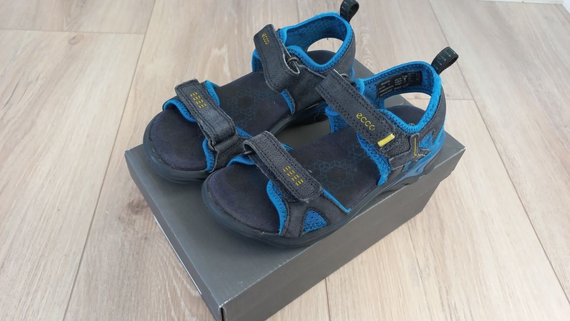 Sandały Ecco rozm.29 sandałki czarno niebieskie buty buciki