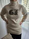 Golf sweter premium z aplikacją roz. XXL kremowy