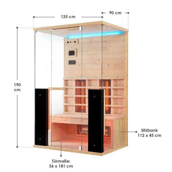 Sauna na podczerwien infrared infrarot kabina LED szklana dotyk LCD
