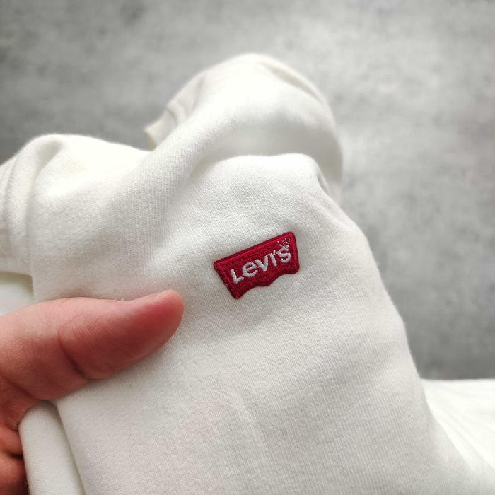 MĘSKA Bluza bez Kaptura Biała PREMIUM Bawełna Elegancka Levis Casual