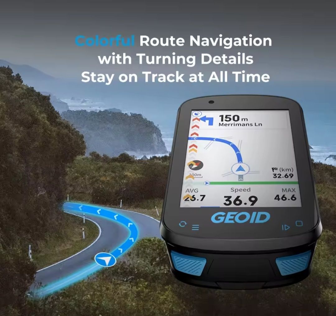 Nowy licznik rowerowy navi GPS Strava Geoid CC600