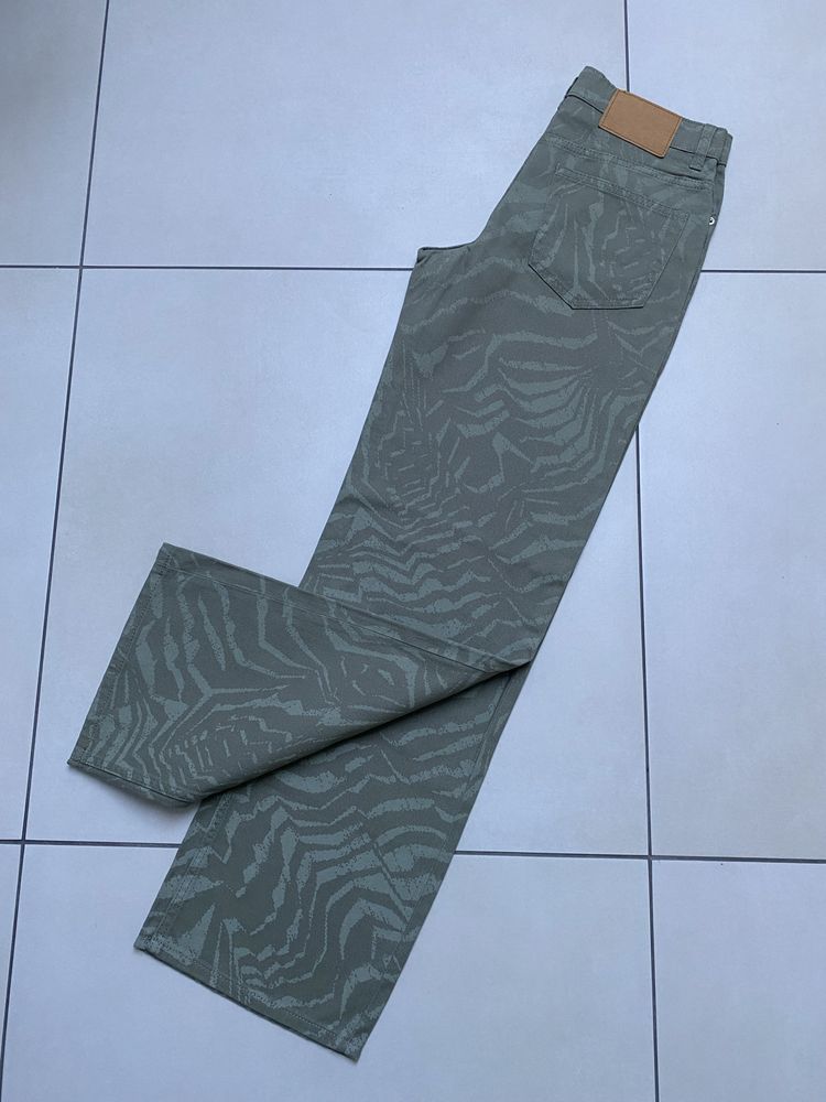 Spodnie H&M rozm. 34 (164) szeroka nogawka oliwkowe