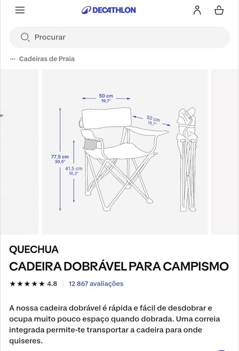 2 Cadeiras dobráveis para Campismo - QUECHUA