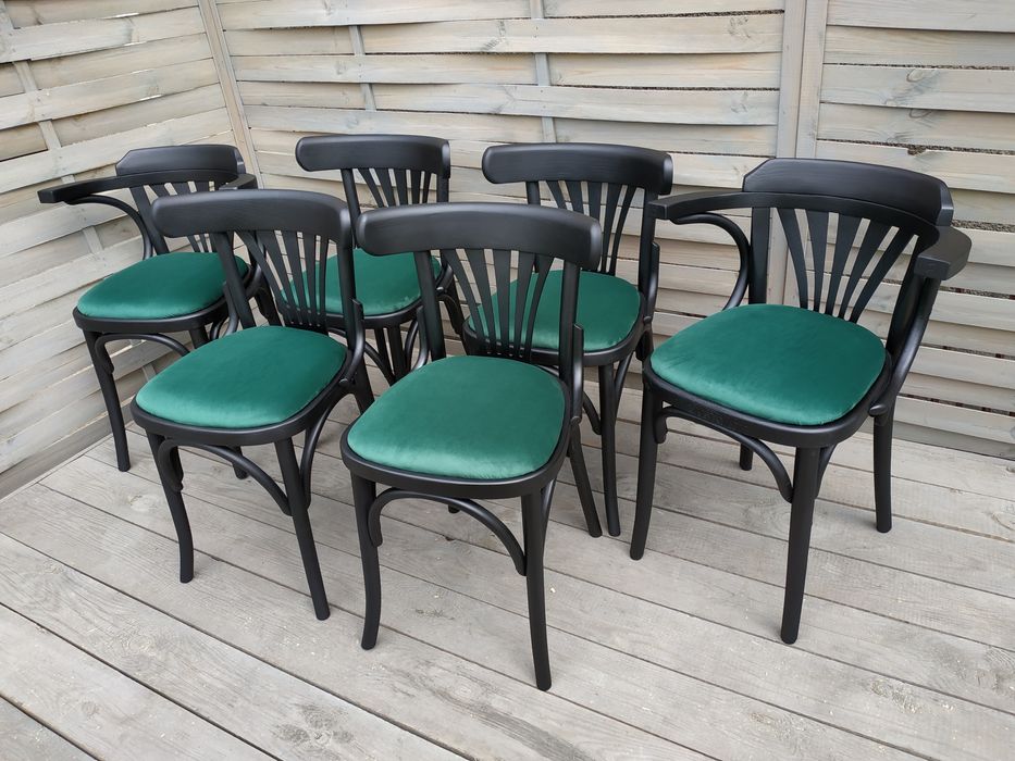 Krzesła Thonet czarne Vintage Loft po renowacji