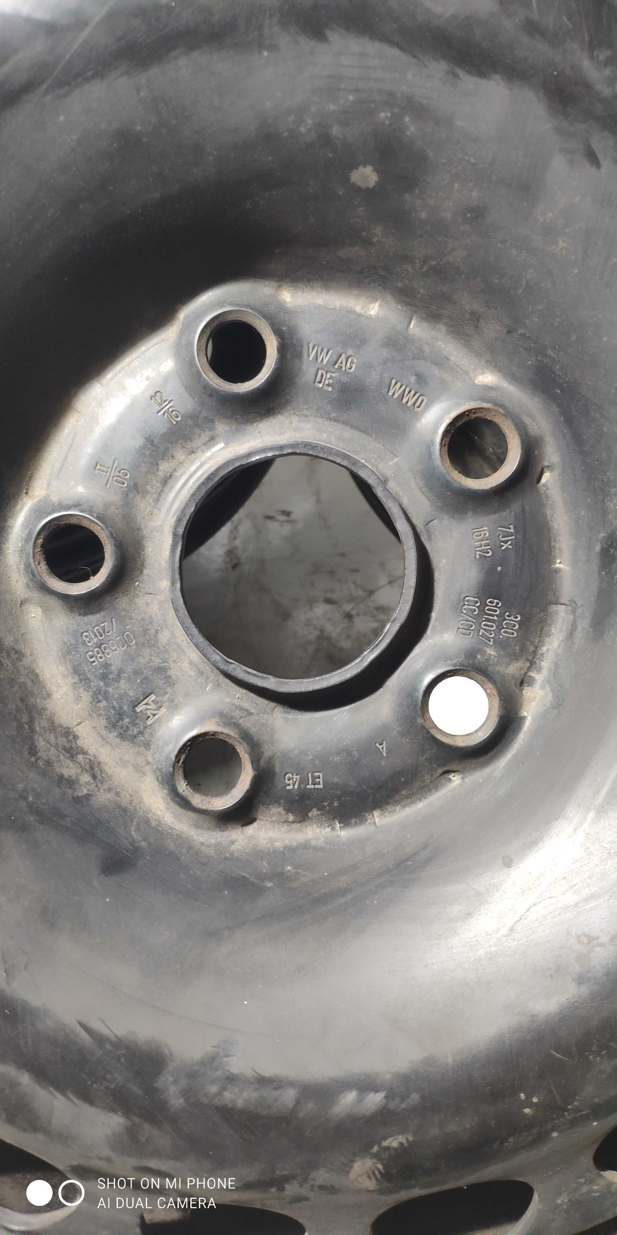 Felgi 5x112 VW 7Jx16H2 stalowe komplet 4szt et 45 proste szerokie