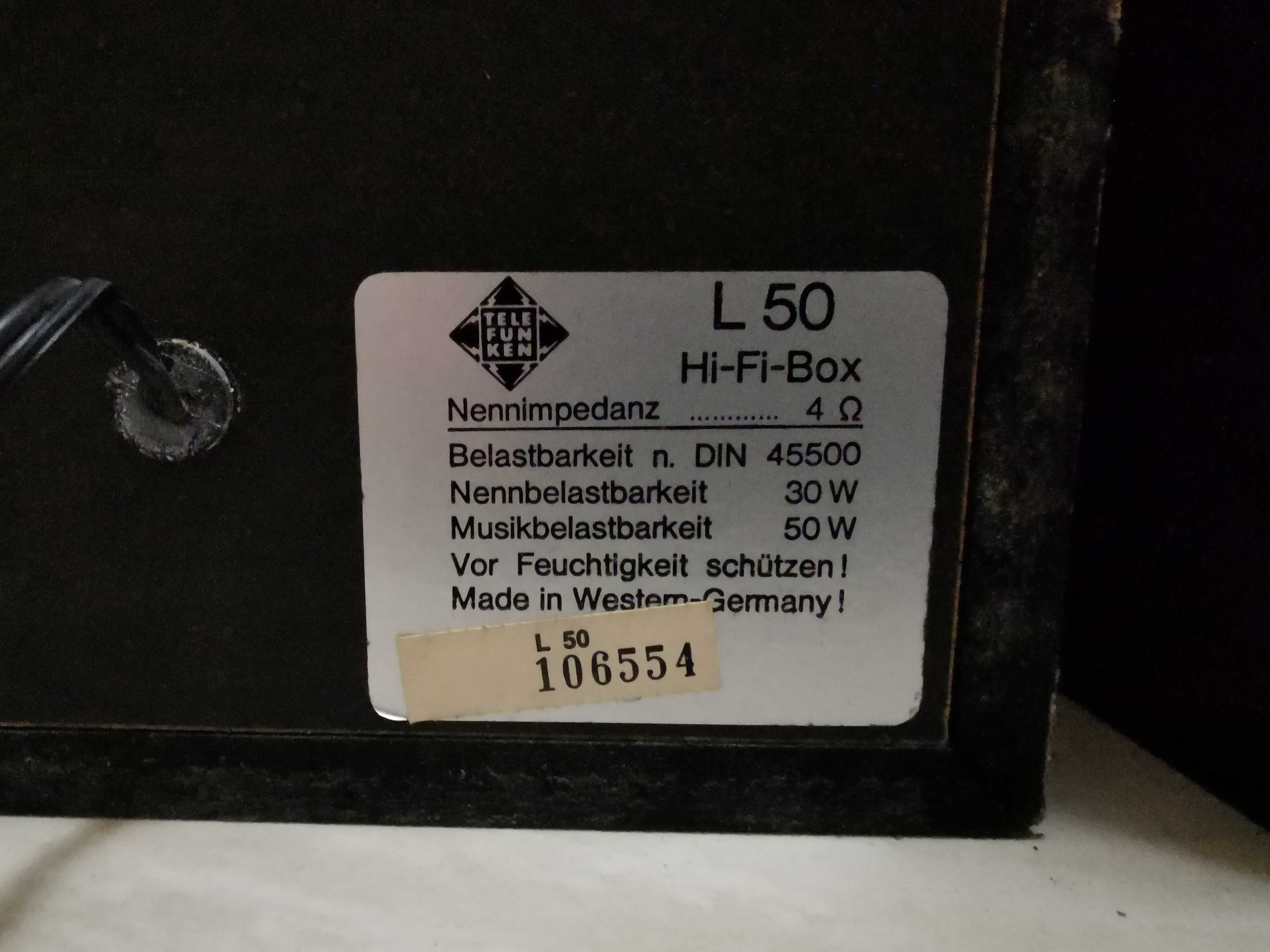 Telefunken L 50 *Kolumny Hi-Fi Made In Germany*