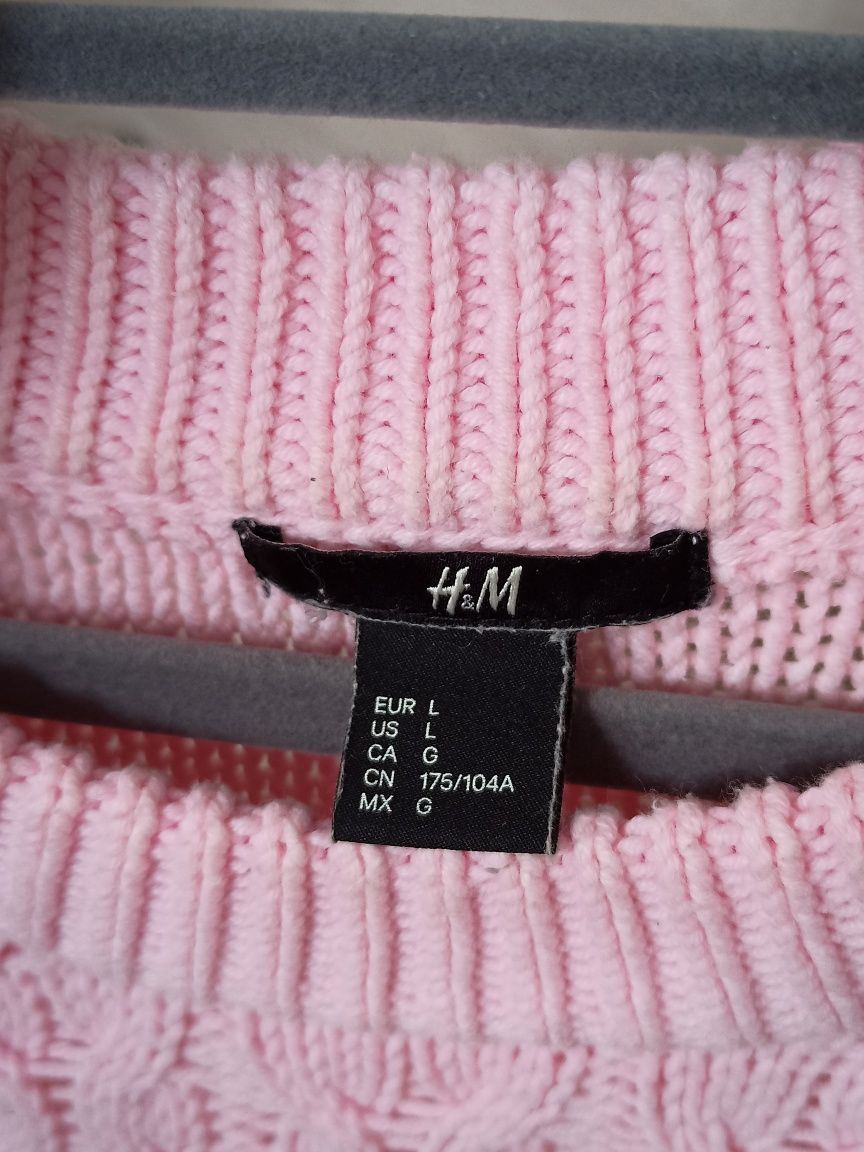 różowy sweter H&M L/40