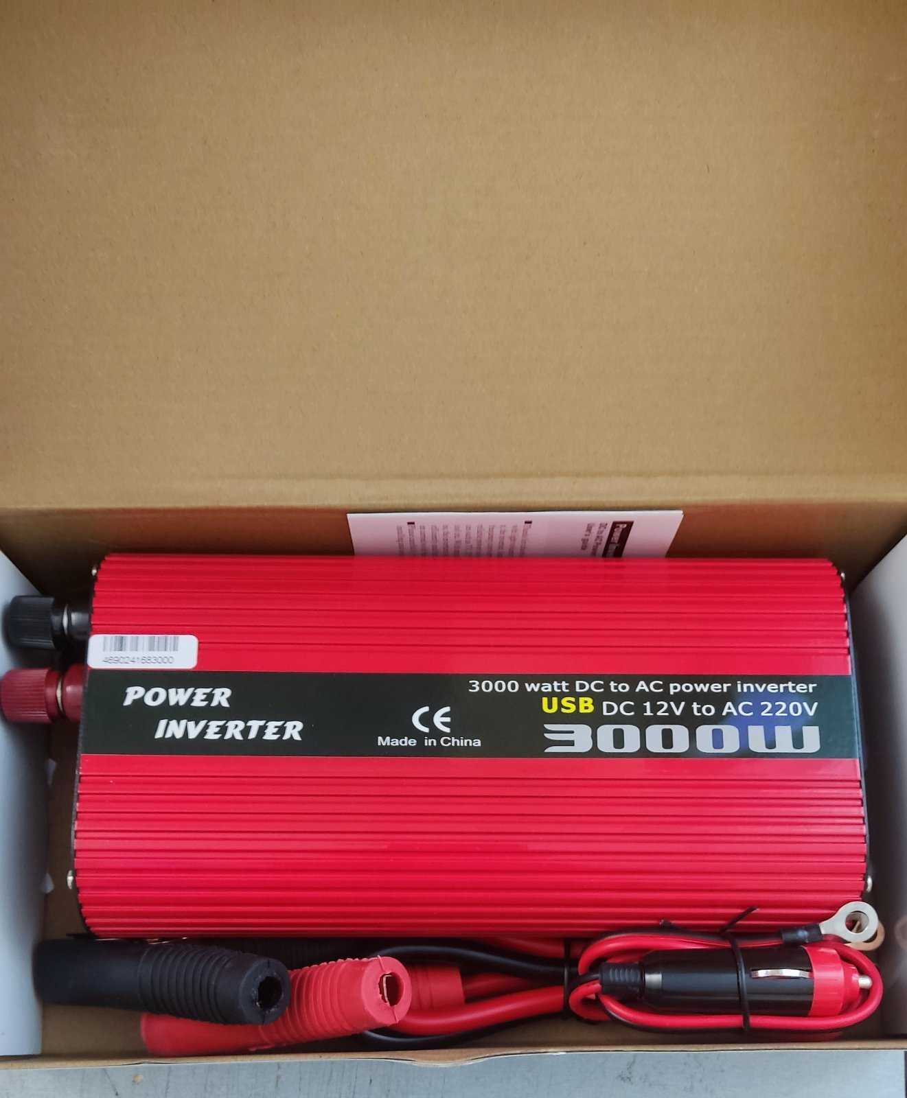 Преобразователь 12v-220v 3000W (рабочая 2500w, пиковая 3000w)