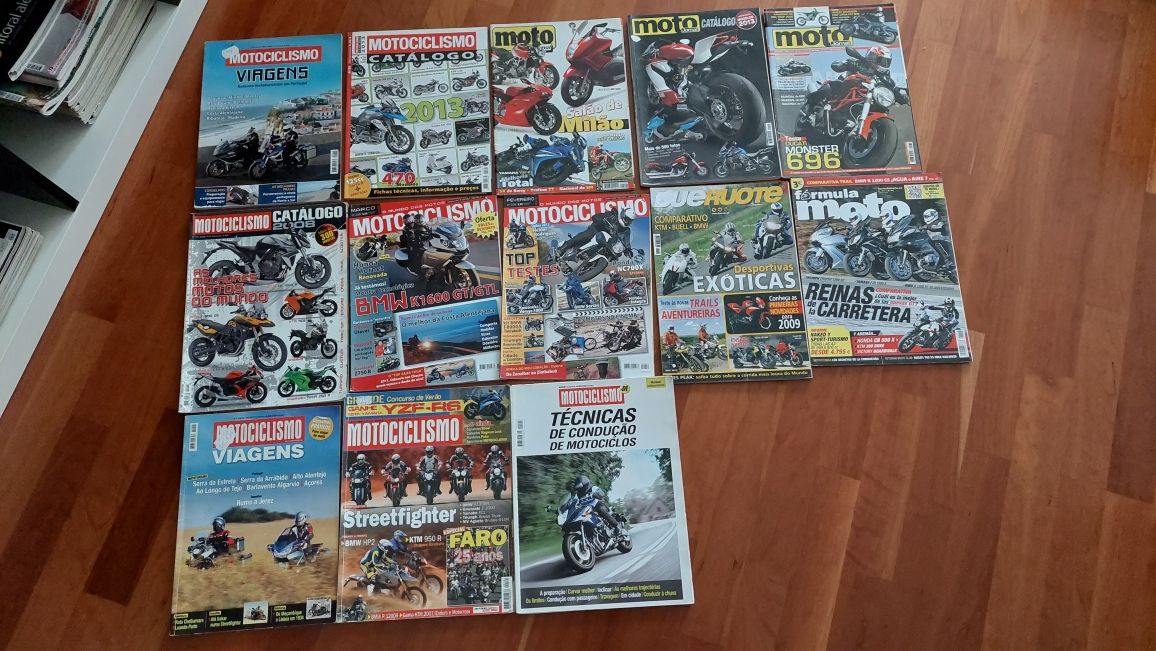 12 Revistas Motociclismo/ Moto Jornal (catalogos,roteiros viagens,etc)