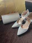Conjunto sapatos 37 + mala prateado