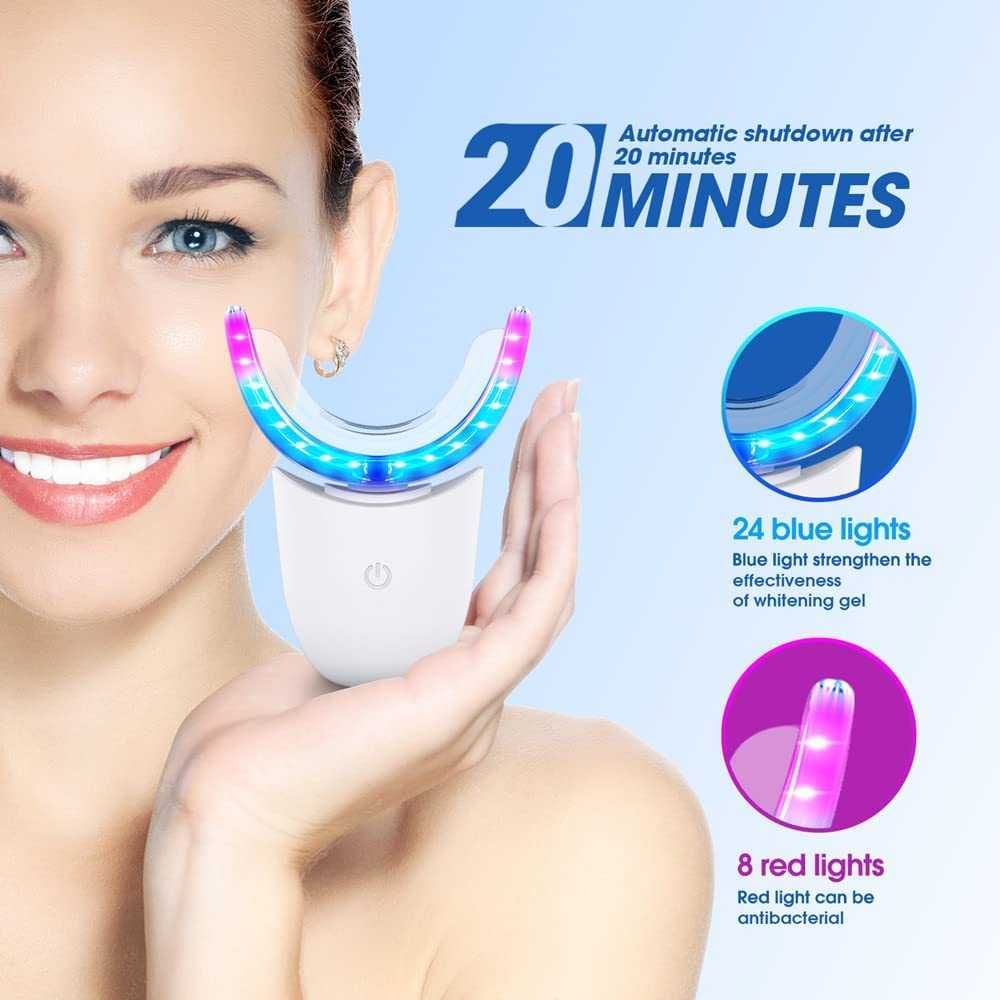 (NOVO) Kit de branqueamento dental com 3 géis branqueadores