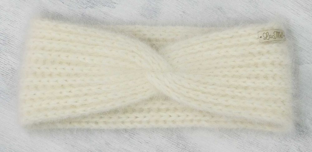 LaMel Opaska na głowę uszy Angora Merino handmade obw.52 - 54cm