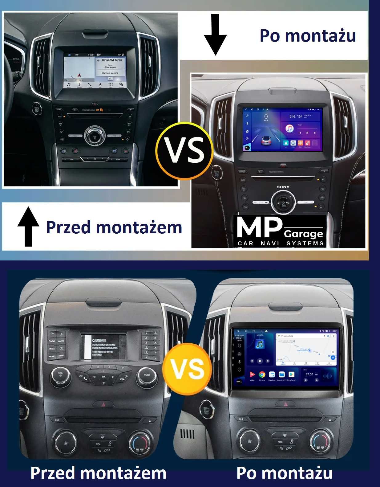 Ford EDGE 2015_2019 Stacja multimedialna Android CarPlay/AA 4G Qled