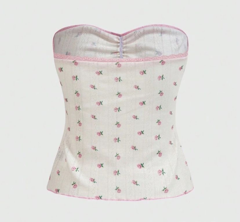 coquette dollete кокет доллет милый топ цветочный с бантиком₍ᐢ. .ᐢ₎
