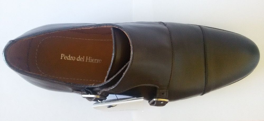 Sapatos Castanhos Pele 2 Fivelas Pedro Del Hierro - Novos