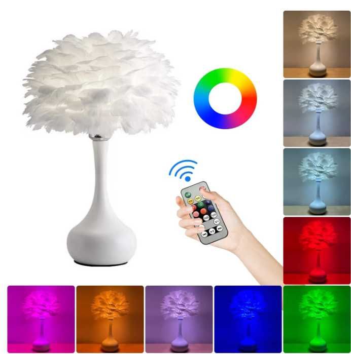 Lampka stołowa biała porcelanowa RGB oraz głośnik Bluetooth