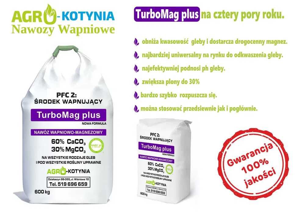 Wapno granulowane Turbocal oraz magnezowe Czarna Kreda 06a