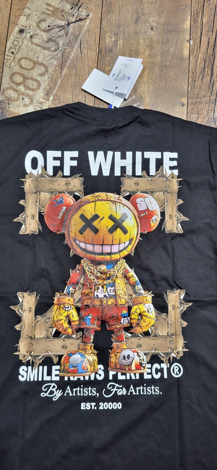 Off white koszulka męska najwysza jakość bawełny logo czarna XL